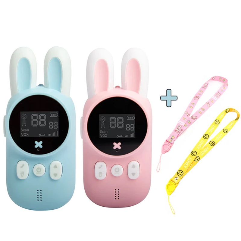 2PCS Kids Walkie Talkie Mini Phone Call Children Cartoon Talkie Walkie Toys 3KM Range UHF Radio Interphone Boys Girls Gifts