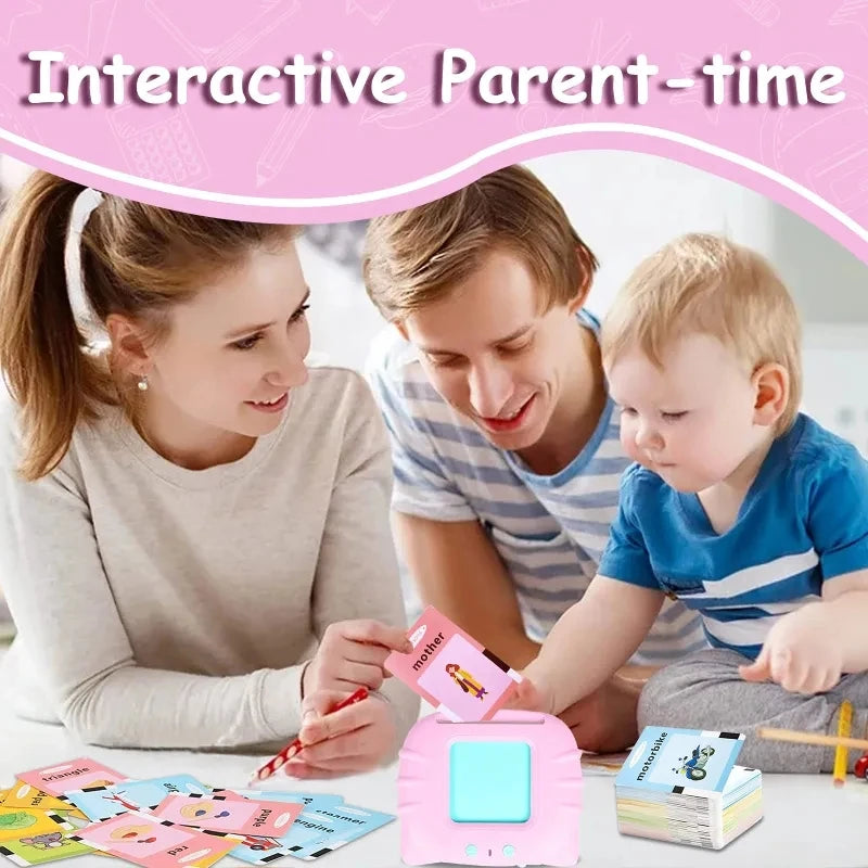 Montessori Education Flash Cards Machine Early Educational Learning English Electronic Audio Book Toy for Children Birthday Gift