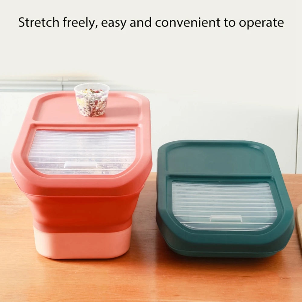 13/33LB Collapsible Cat Dog Food Storage Container Dry Cat Food Box with Lids Airtight Sealing Kitchen Grain Rice Storage Boxes