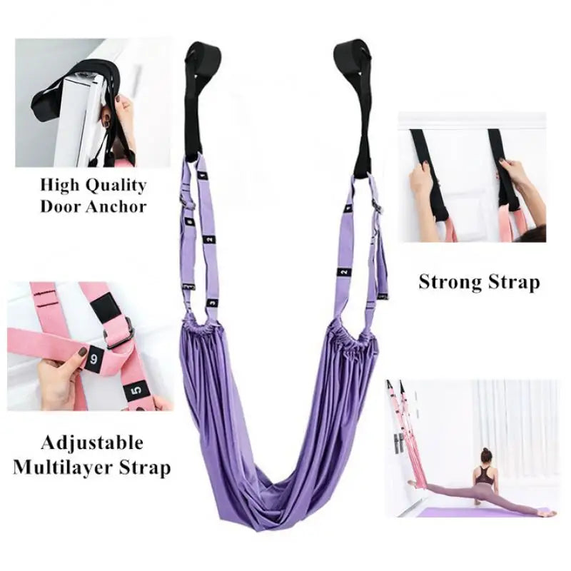 Adjustable Aerial Yoga Strap Hammock Swing Stretching Strap Anti-Gravity Inversion Yoga Hammock Belts Gym Training Device