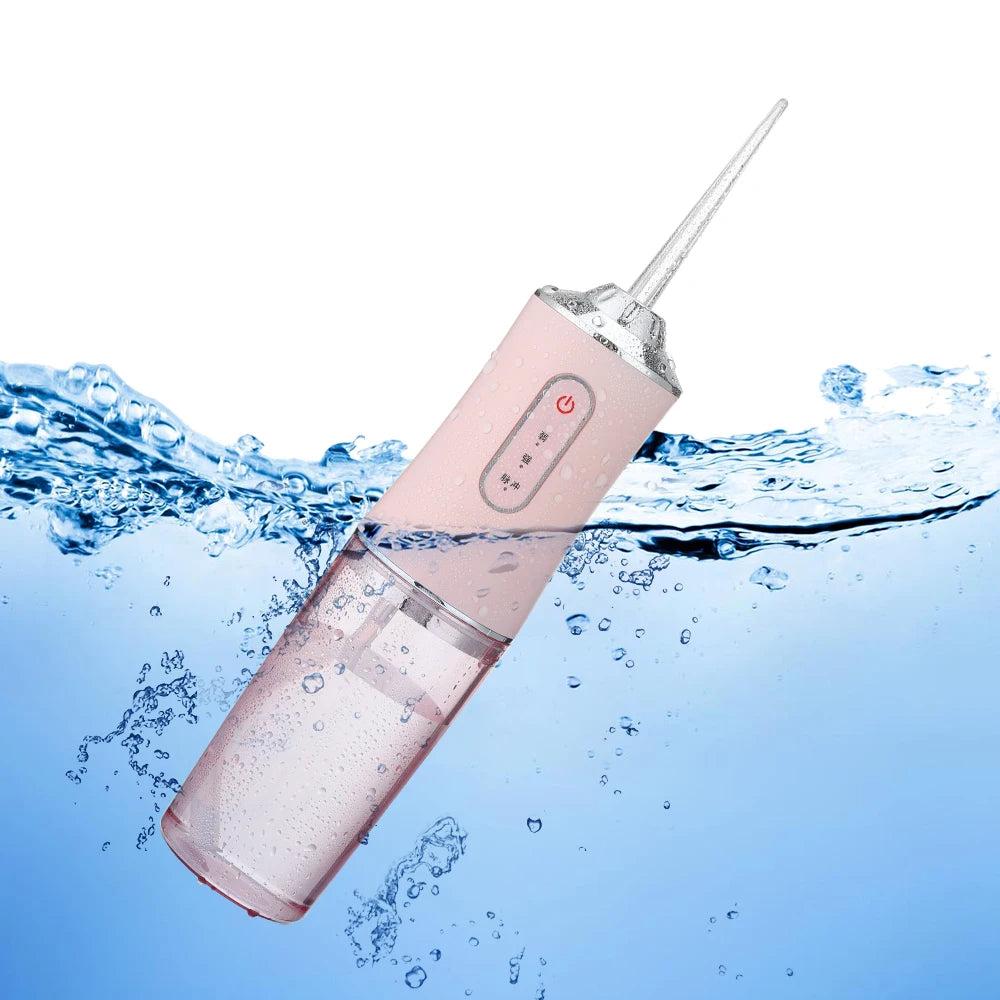 Oral Irrigator Portable Dental Water Flosser USB Rechargeable Water Jet Floss Tooth Pick 4 Jet Tip 220Ml 3 Modes IPX7 1400Rpm