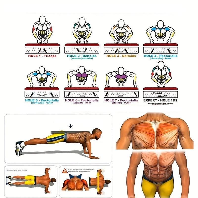 Push-Up Board Set Portable Multifunctional Push-Up Bar Foldable Fitness Equipment for Chest Abdomen Arms/Back Training