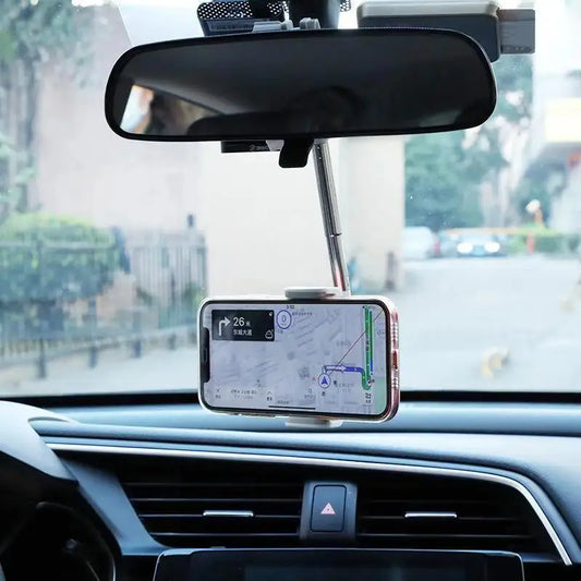 Car Rearview Mirror Mount Phone Holder 360 Degrees for Smartphone Car Phone Holder Stand Adjustable Support