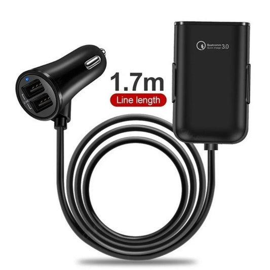 Universal 4 Ports USB Car Charger Front Seat Back Seat QC3.0 Quick Charging USB Adapter for Car Charger USB Fast Charger