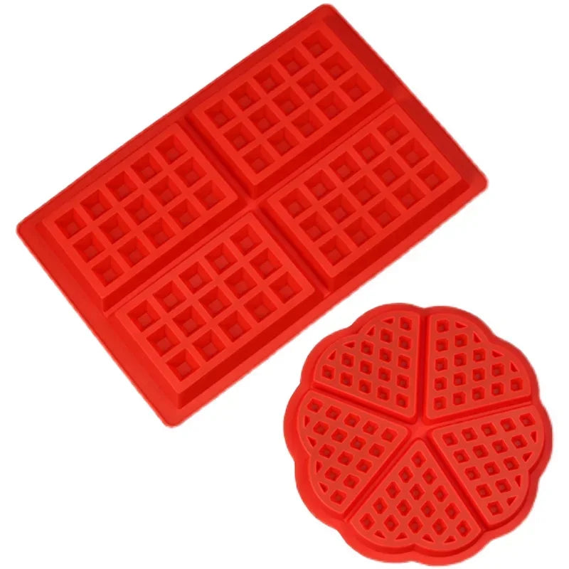 Food Grade Silicone Waffle Mold DIY Cake Mould Non-Stick Silicone Baking Mold Set Kitchen Bakeware Waffle Maker